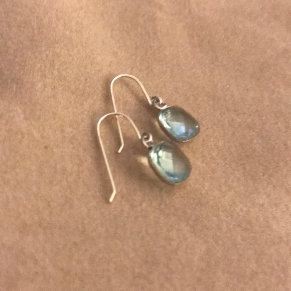 Sky Blue Topaz Bezel Earrings 3.00 CTTW NWT .925 - Picture 2 of 3